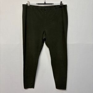 Eileen Fisher Women Pull On Stretch Leggings Size XL X-Large Olive Green C050 -3